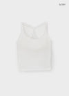 Beltum Semi-Crop Sleeveless Top (Built-in Cap)