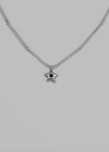 (SILVER 925) Blurky Silver Ball Star Necklace
