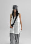 Pollang Back Open Layered Sleeveless Mini Dress