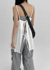 Pollang Back Open Layered Sleeveless Mini Dress