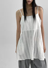 Pollang Back Open Layered Sleeveless Mini Dress