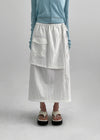 Blangt Wrap Nylon Long Skirt