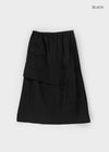 Blangt Wrap Nylon Long Skirt