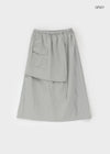 Blangt Wrap Nylon Long Skirt