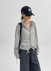 Millet Knit Hooded Cardigan