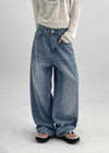 Cochon Stripe Wide Summer Denim Pants