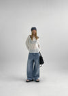 Cochon Stripe Wide Summer Denim Pants