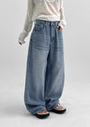 Cochon Stripe Wide Summer Denim Pants