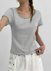 [MADE] Eliden Stripe U-Neck Short Sleeve Tee