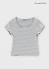 [MADE] Eliden Stripe U-Neck Short Sleeve Tee