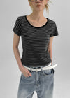 [MADE] Eliden Stripe U-Neck Short Sleeve Tee
