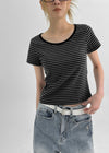 [MADE] Eliden Stripe U-Neck Short Sleeve Tee