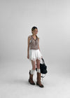 Fonton Stripe Backless Hooded Sleeveless Top