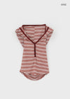 Fonton Stripe Backless Hooded Sleeveless Top