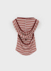 Fonton Stripe Backless Hooded Sleeveless Top
