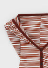 Fonton Stripe Backless Hooded Sleeveless Top
