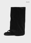 Selecty leather folding flip-flop middle boots