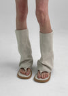 Selecty leather folding flip-flop middle boots