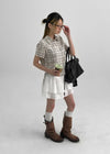 Tokya Tiered Back Banding Mini Skirt Pants