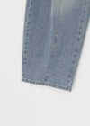 Tworub Curved Pintuck Wide Denim Pants