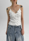 Morots Set – Frill Cardigan & Frill Dot Sleeveless Top