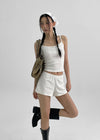 [MADE] Chori Henry Neck Dot Sleeveless (Built-in Cap)