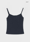 [MADE] Chori Henry Neck Dot Sleeveless (Built-in Cap)