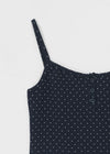 [MADE] Chori Henry Neck Dot Sleeveless (Built-in Cap)