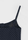 [MADE] Chori Henry Neck Dot Sleeveless (Built-in Cap)