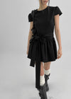 Benso Flare Ribbon Mini Dress