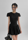 Benso Flare Ribbon Mini Dress