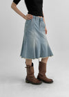 Sotver Cut-Off Mermaid Denim Midi Skirt