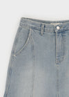 Sotver Cut-Off Mermaid Denim Midi Skirt