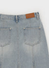 Sotver Cut-Off Mermaid Denim Midi Skirt