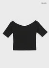 [MADE] Neddy V-Neck Off-Shoulder Short Sleeve Tee