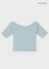 [MADE] Neddy V-Neck Off-Shoulder Short Sleeve Tee