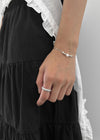 Kingver Mother-of-Pearl Silver Ball Bracelet