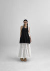 Pollang Back Open Layered Sleeveless Mini Dress