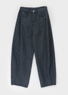 Campson Stripe Wide Balloon Denim Pants
