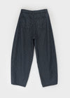 Campson Stripe Wide Balloon Denim Pants