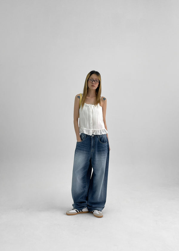 デニム・ジーパン HUECLOSET Washing Wide Denim Pants SE297 デニム・ジーパン HUECLOSET Washing Wide Denim Pants SE297
