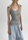 Pollenne Slim Fit Long Halter Sleeveless Top