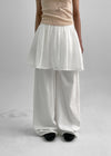 Toelun Chiffon Back Banding Mini Skirt Pants