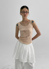 Roomtonut Printed Ribbed Sleeveless Top