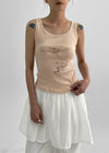 Roomtonut Printed Ribbed Sleeveless Top