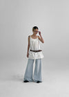 Sleng Summer Seam Washed Wide Bootcut Denim Pants