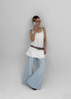 Sleng Summer Seam Washed Wide Bootcut Denim Pants
