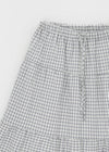 Robellon Banding Check Tiered Midi Skirt