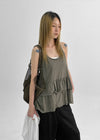 Kangsol Tiered Loose Fit Halter Sleeveless Top