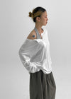 Fraying Banding Balloon Nylon Pants